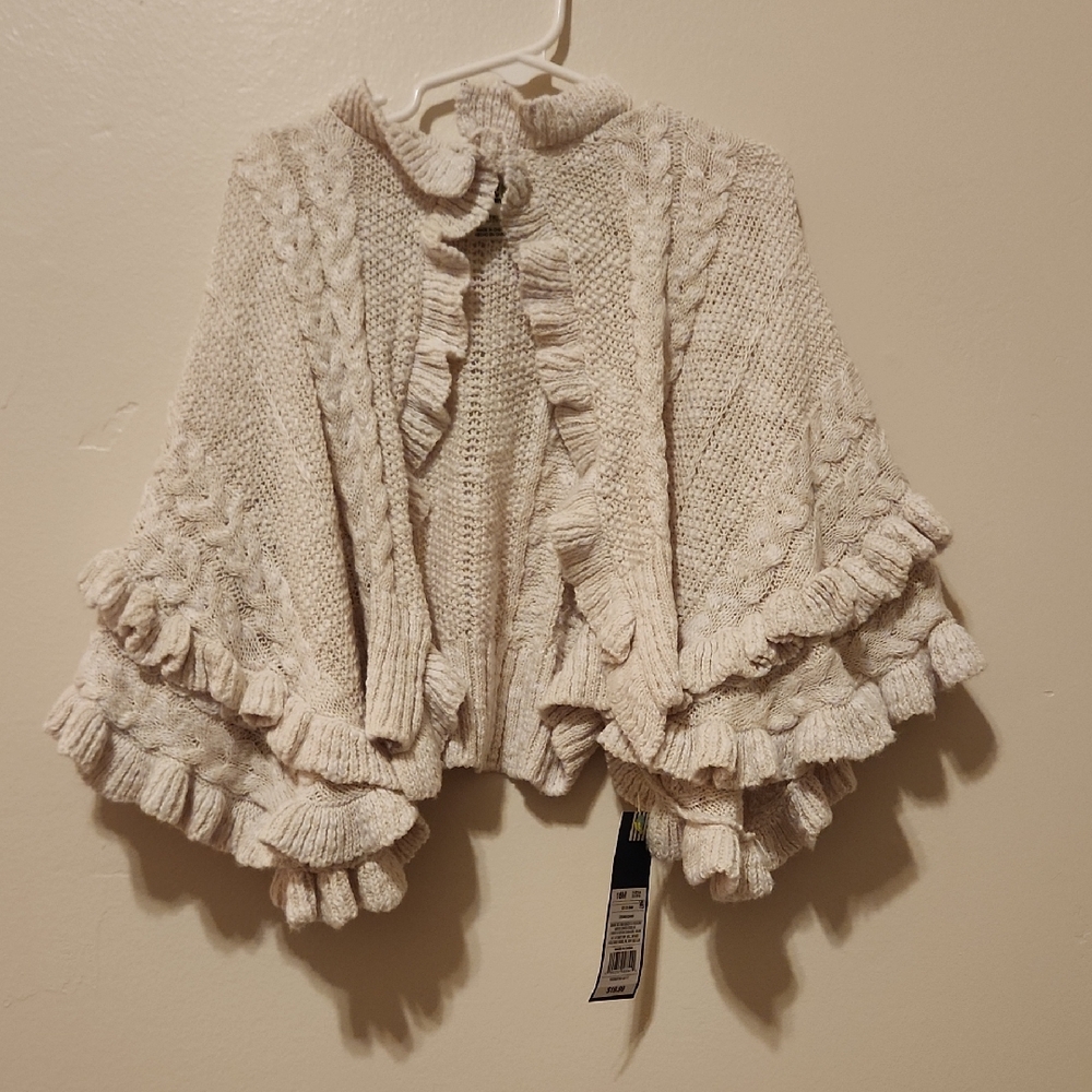 Charming Cream Ruffled Kids Sweater